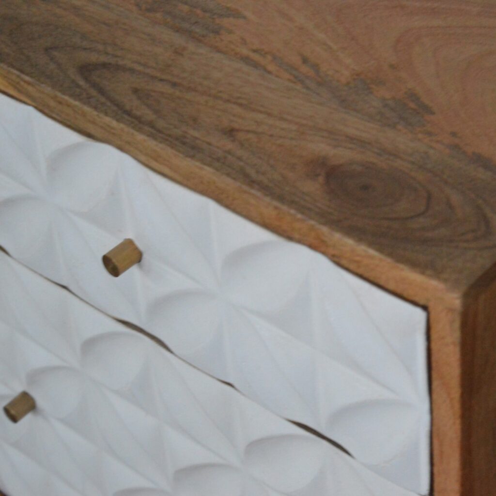 Daisy Carved 1 Door Bedside - Image 6