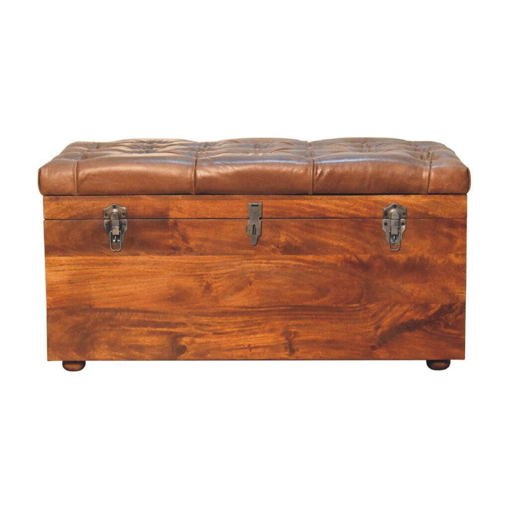 Buffalo Hide Chestnut Storage Trunk - Image 2