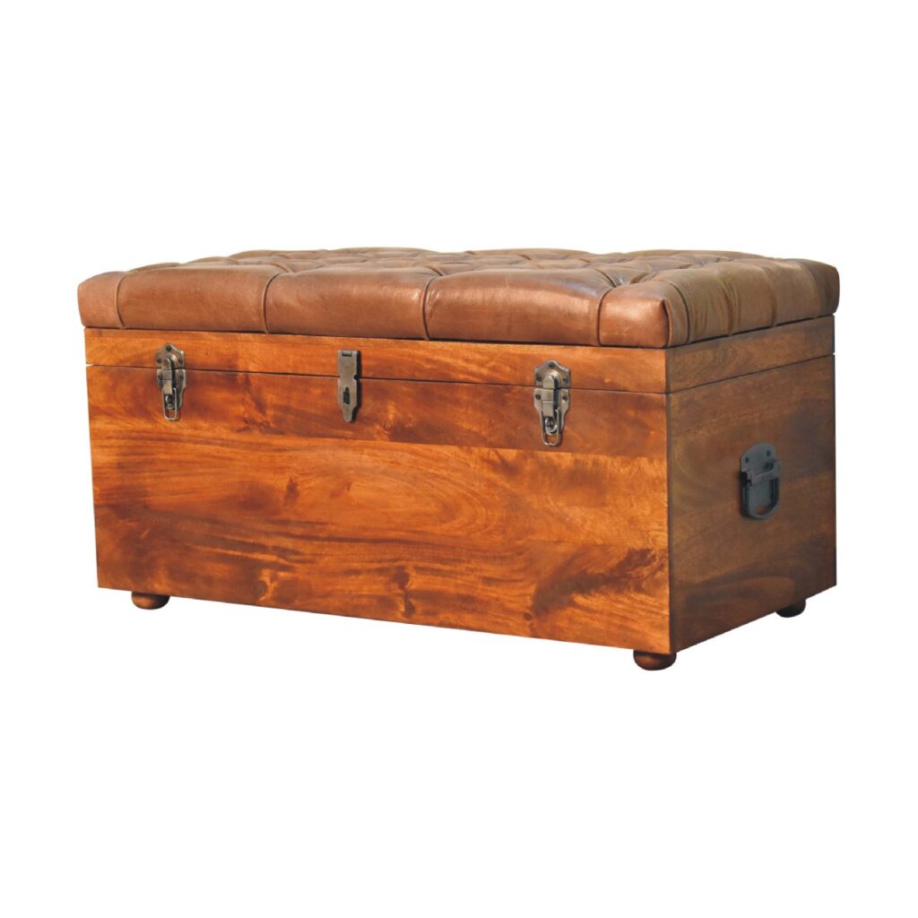 Buffalo Hide Chestnut Storage Trunk - Image 3