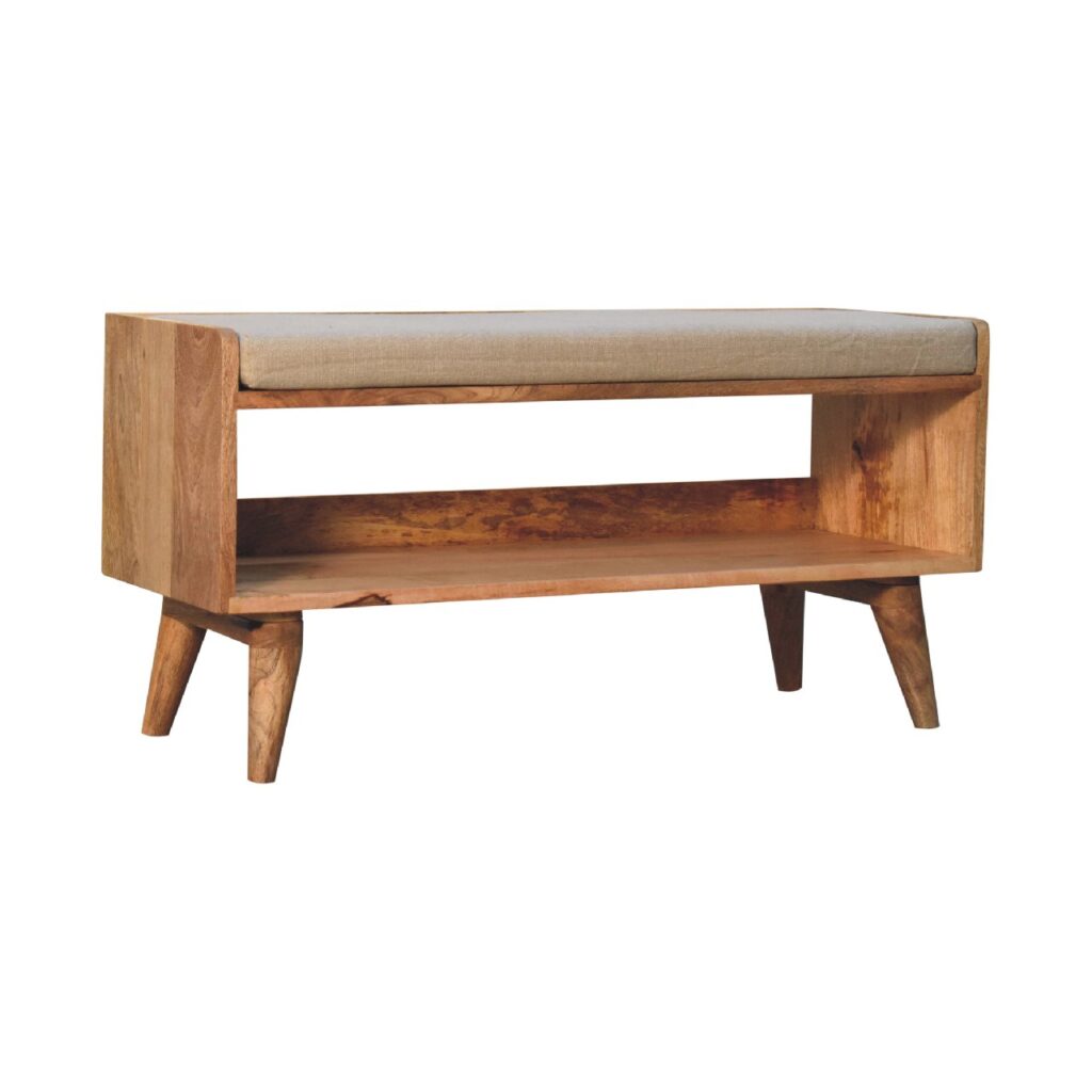 Oak-ish Nordic Storage Bench - Image 2