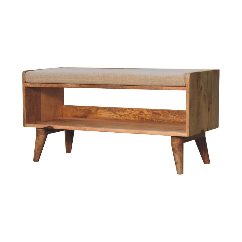 Oak-ish Nordic Storage Bench - Image 3