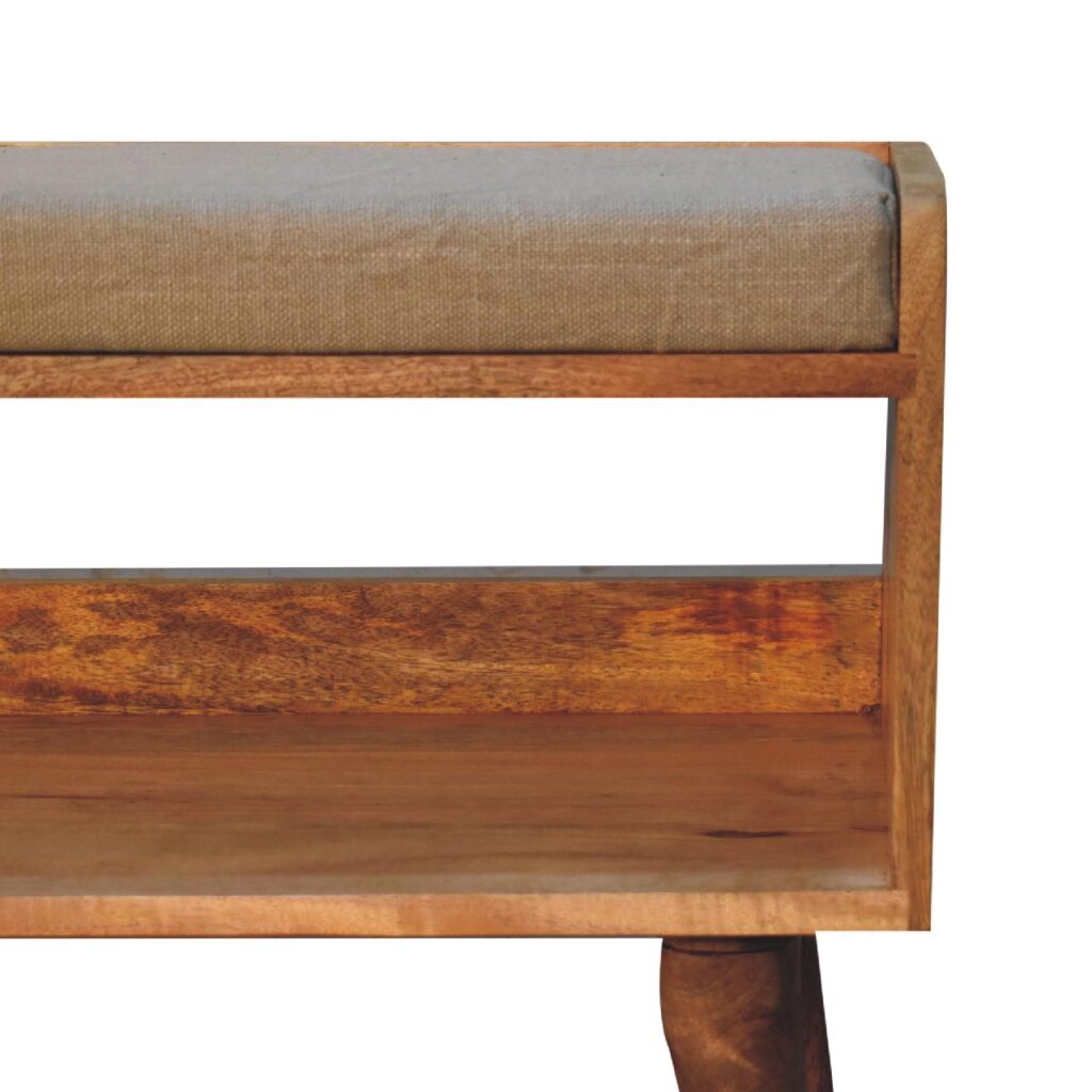 Oak-ish Nordic Storage Bench - Image 4