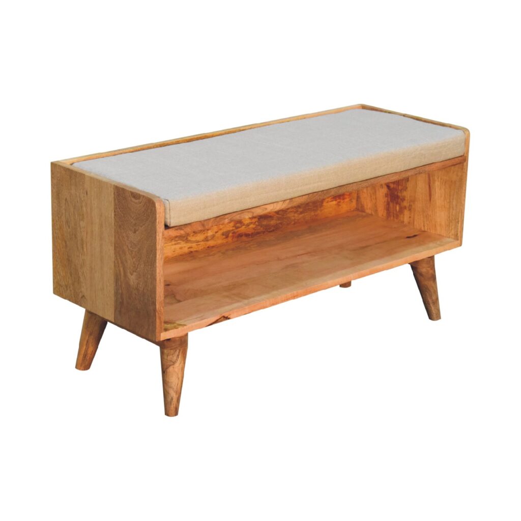 Oak-ish Nordic Storage Bench - Image 5