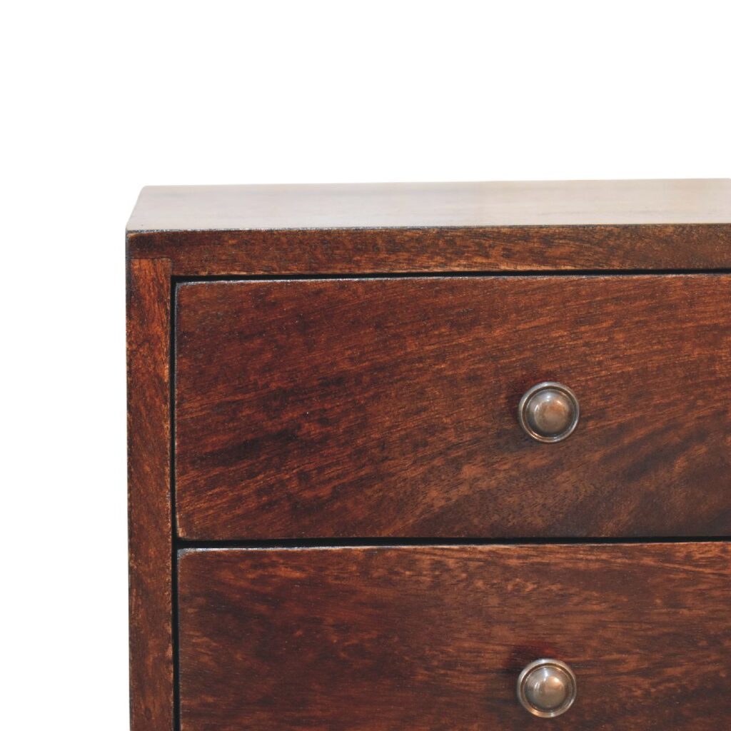 Mini 2 Drawer Light Walnut Bedside - Image 5