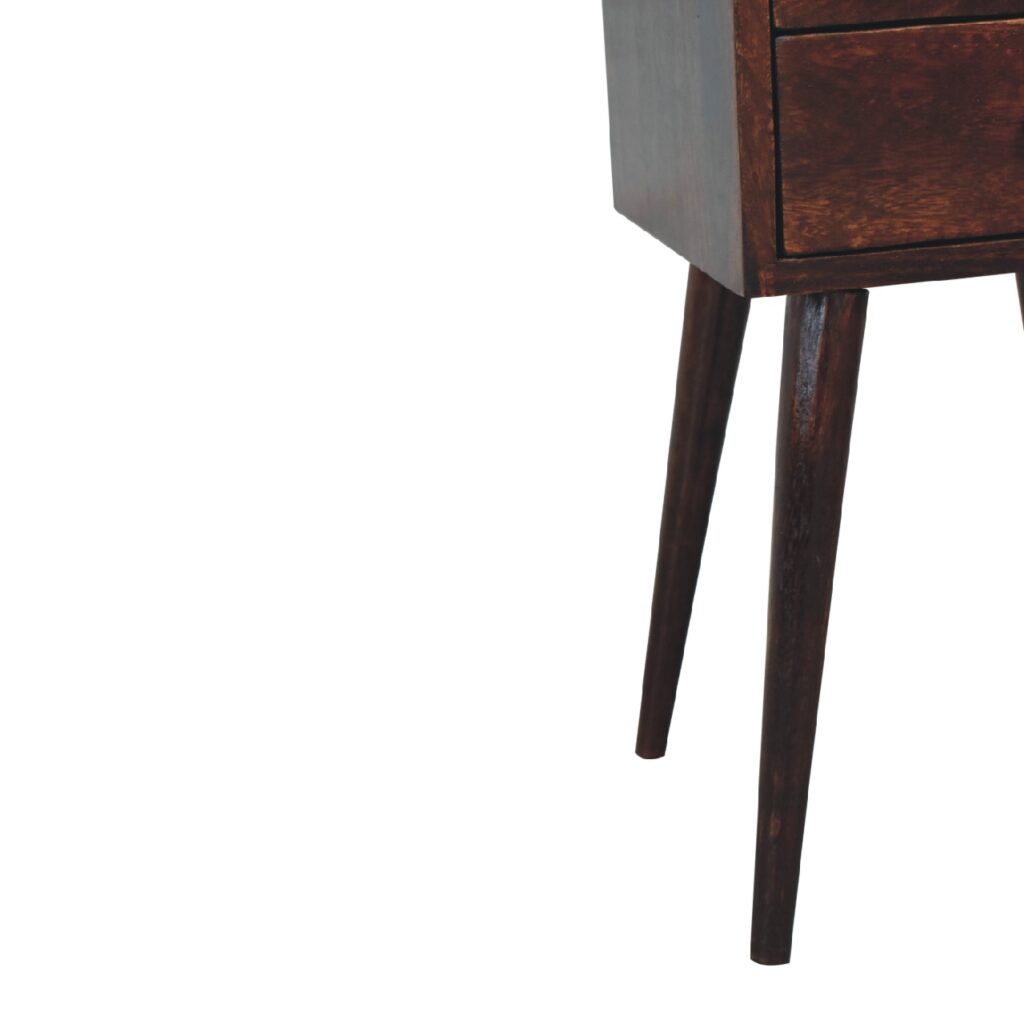 Mini 2 Drawer Light Walnut Bedside - Image 8
