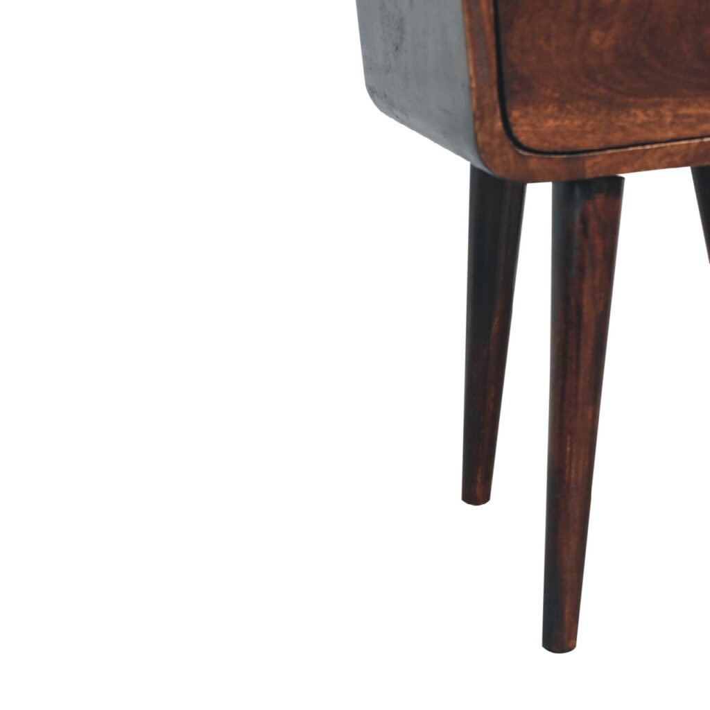 Mini Light Walnut Curved Bedside - Image 8