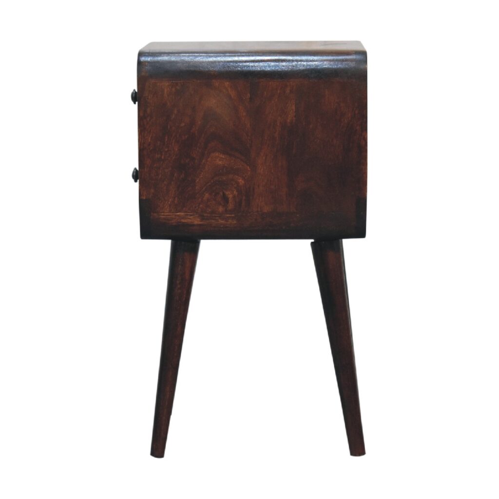 Mini Light Walnut Curved Bedside - Image 9