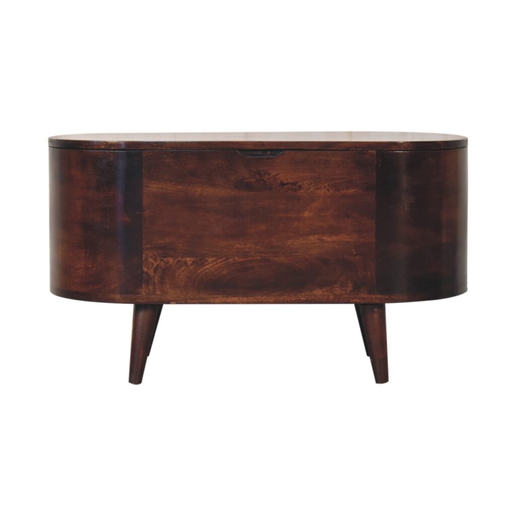Light Walnut Rounded Lid-up Blanket Box - Image 2