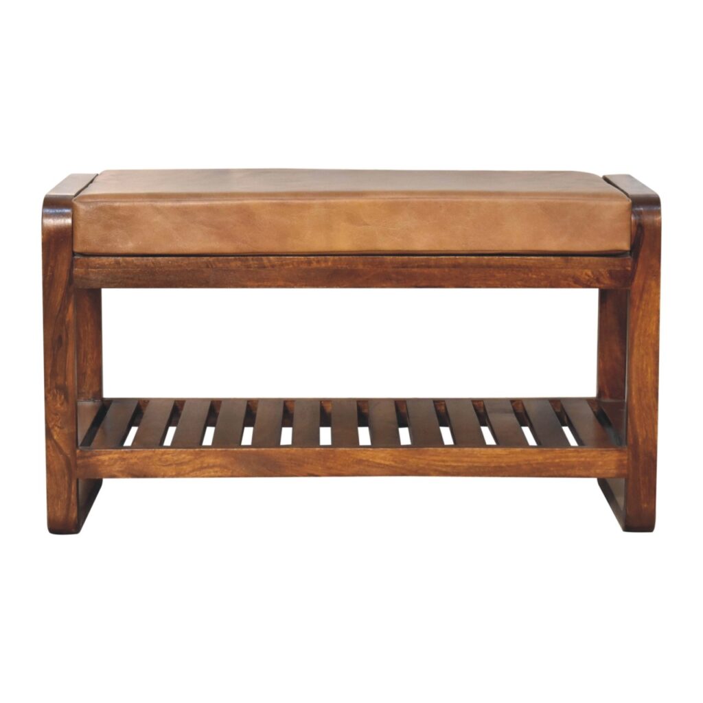Small Buffalo Slatted Hallway Bench - Image 2