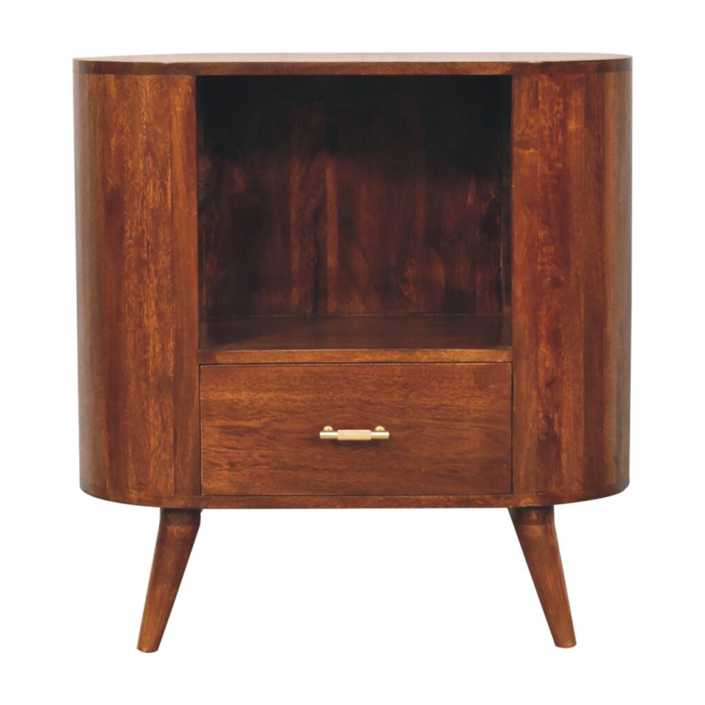 T-bar Cortez Chestnut Open Slot Cabinet - Image 2