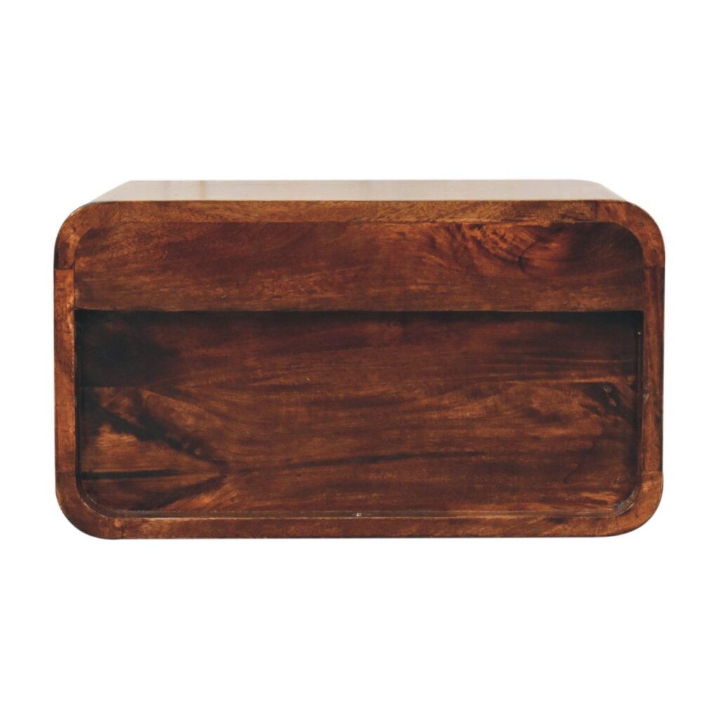 Curved California Walnut Wall Mounted Bedside - Image 9