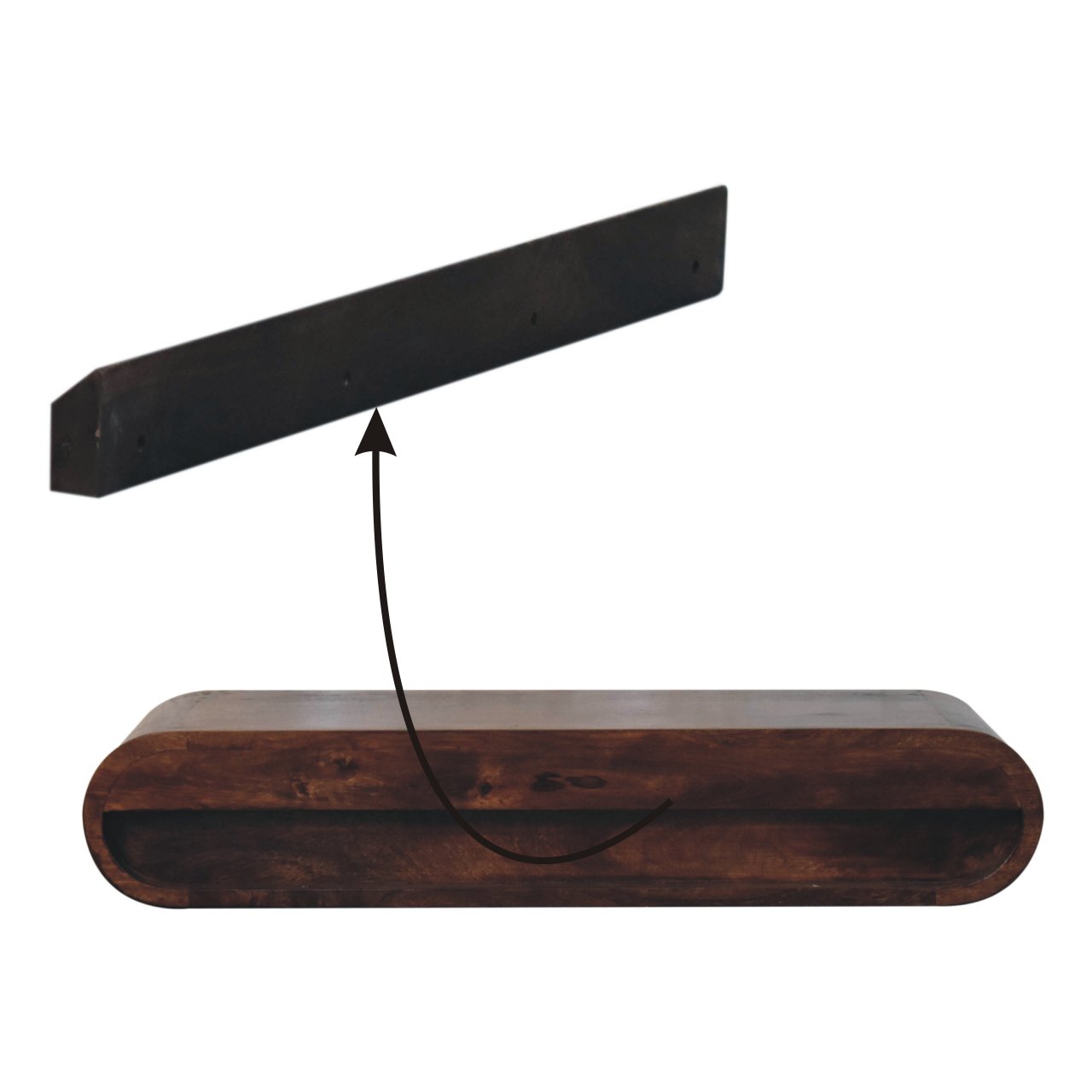 Wall Mounted California Walnut Console Table - Image 9