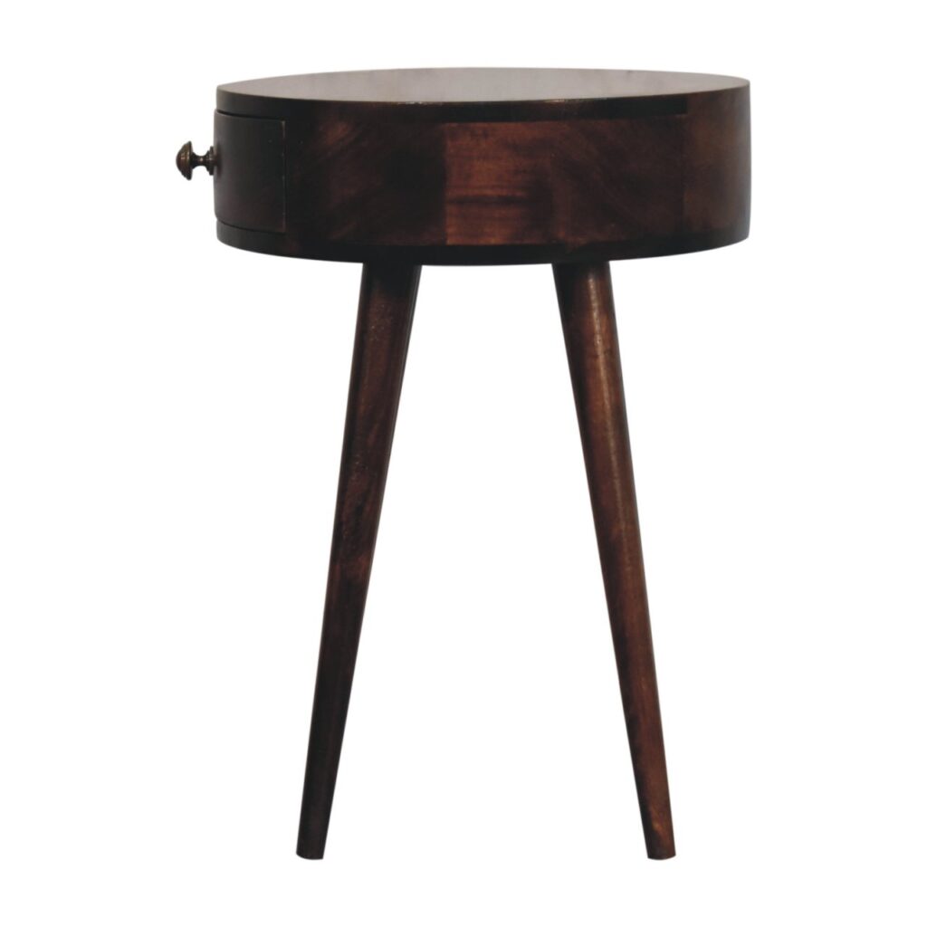 Nordic California Walnut Circular Shaped Bedside - Image 9