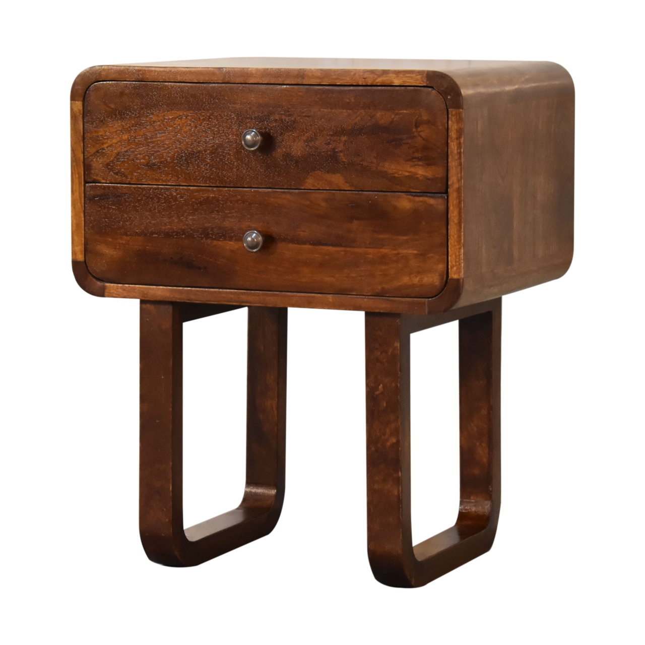 U-Curved Chestnut Bedside - Image 3