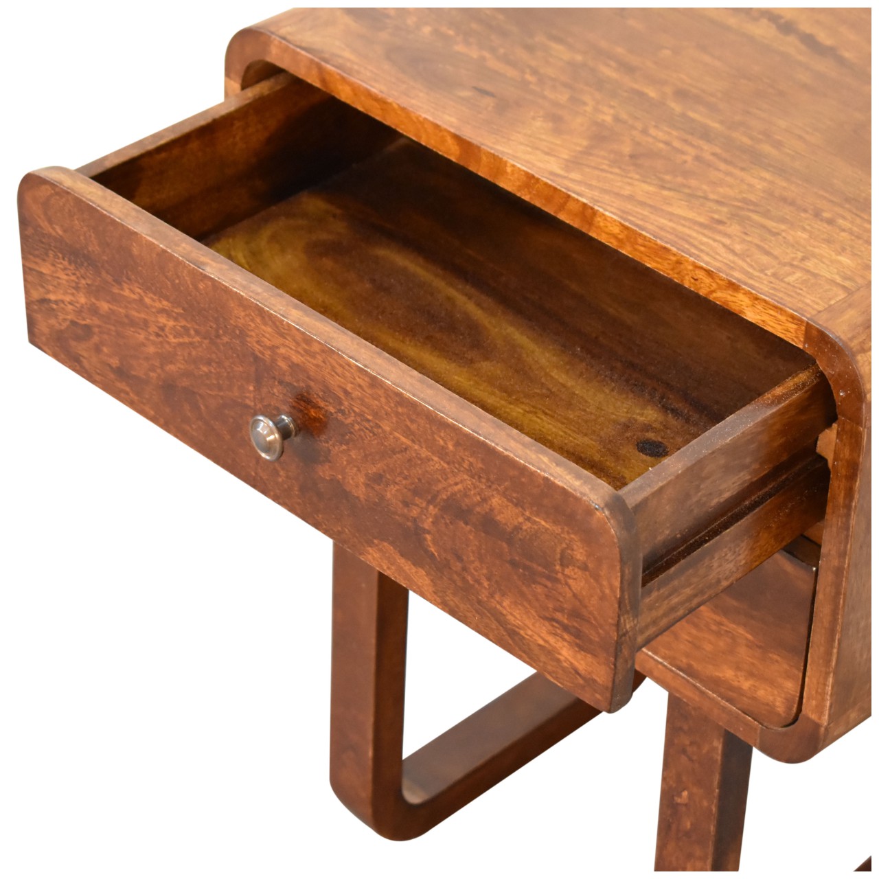 U-Curved Chestnut Bedside - Image 5