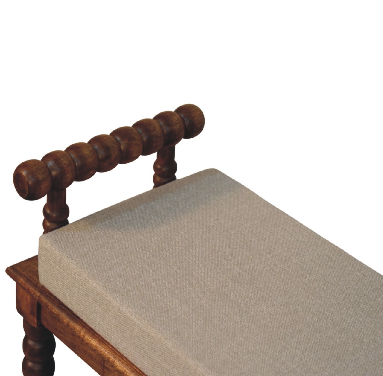 Amber Oak Mud Linen Bench - Image 5